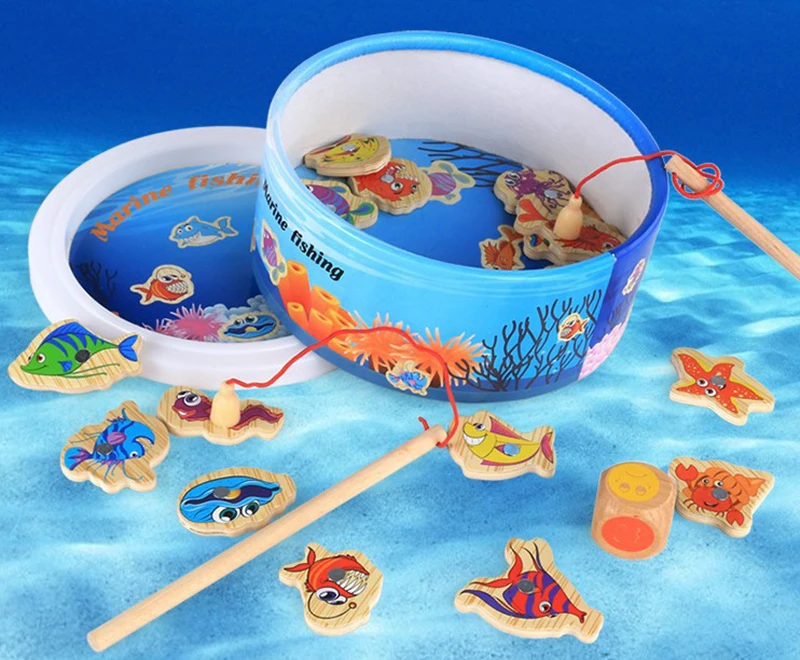 Jeu de pêche magnétique en bois pour bébé, ensemble de jouets de Table éducatifs pour enfant, cadeaux d'anniversaire et de noël, nouvelle collection