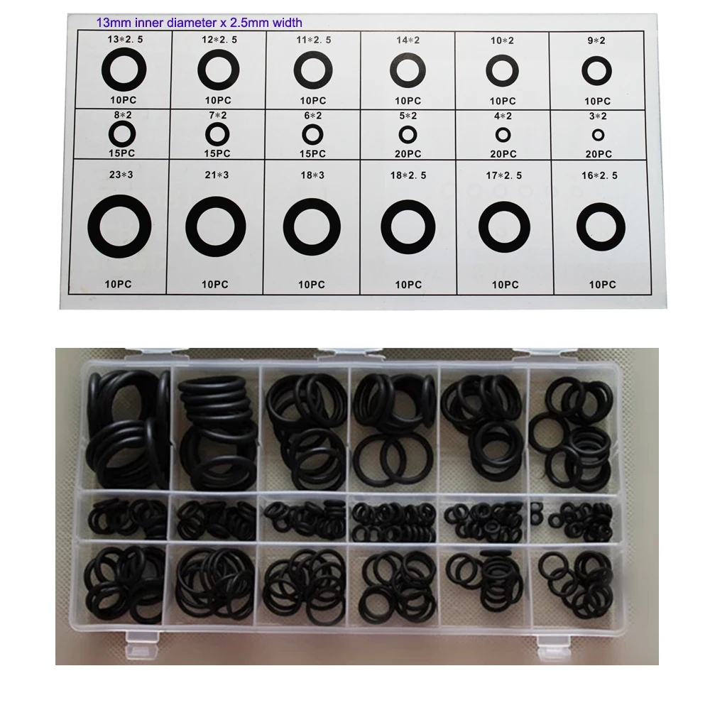4pcs O Ring di Tenuta Guarnizione Pick Ganci Estrattore di Rimozione con il Nero 225pcs O-ring Assortimento Set di Strumenti kit