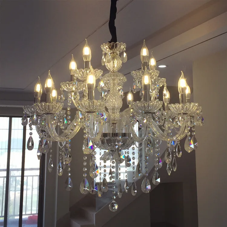 Luxurious Export K9 Clear Crystal Chandelier 6/8/12/15/18 Arms Export Class A K9 Lustres De Cristal Chandelier LED chandelier