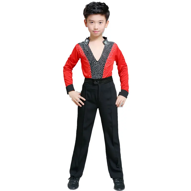 latin dancing tango mens kids morden shirt lace long sleeve dance shirts for boys dance wear ballroom ragazzo costumes children