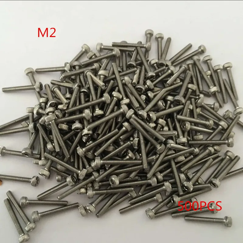 M2 series 500pcs Stainless steel hex socket screws M2*3/4/5/6/8/10-30 mm cylinder head bolt, cup head screws