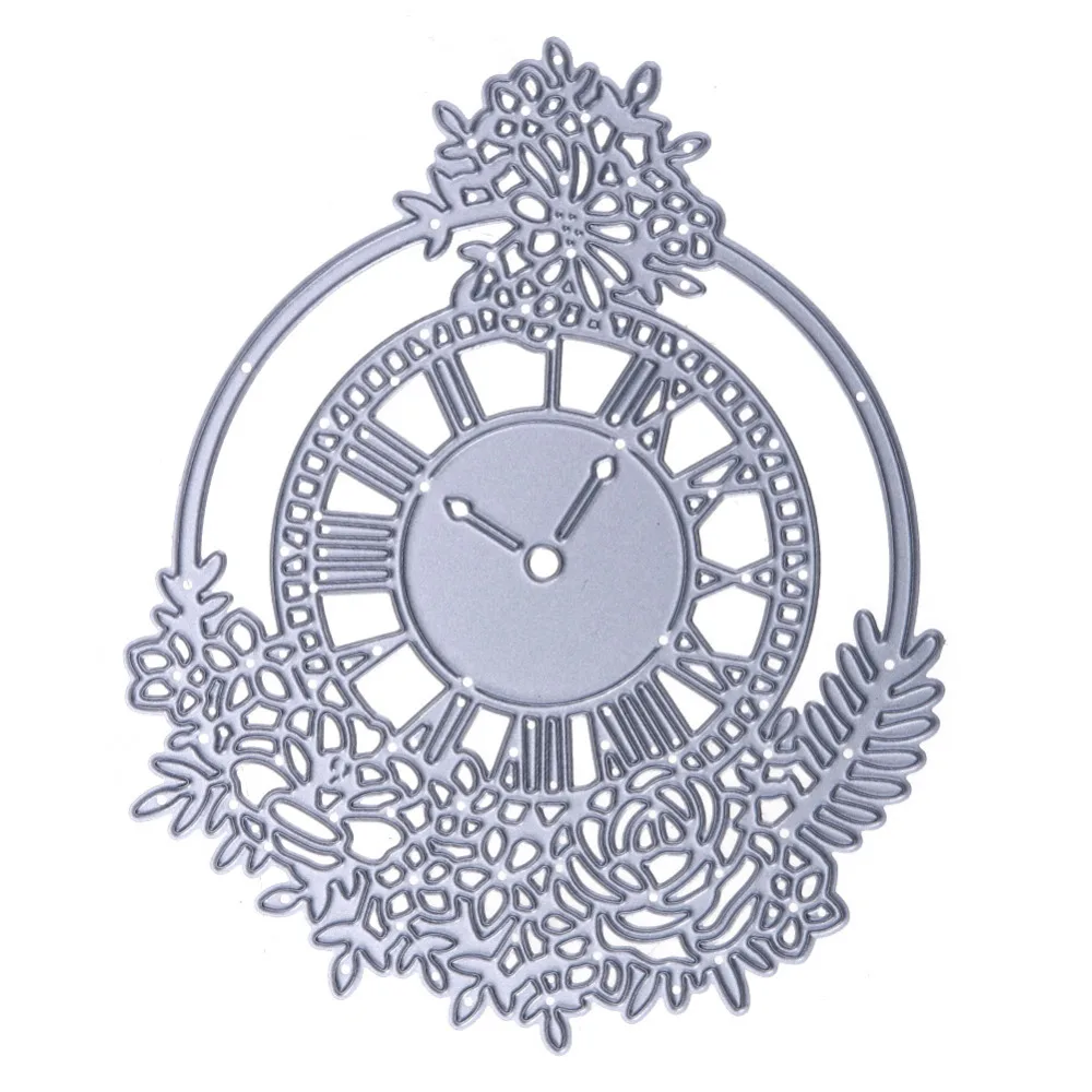 New Flower Clock Metal Cutting Dies Stencil for DIY Scrapbooking Photo Album Paper Cards Craft Carbon Steel Embossing Dies Cuts