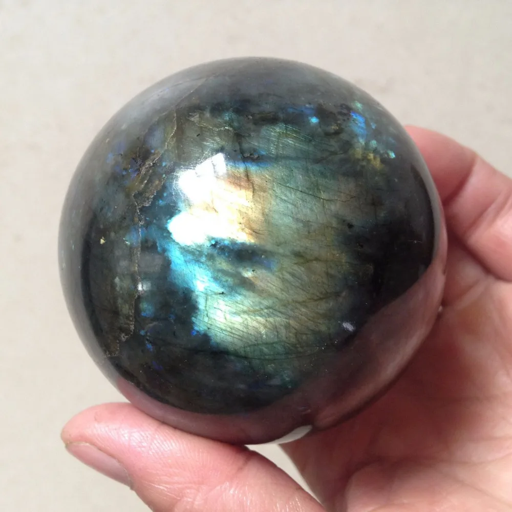 

6.4cm Madagascar NATURAL Labradorite QUARTZ CRYSTAL sphere ball