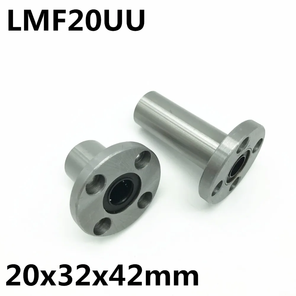 

2pcs LMF20UU LMF20 flange ball bearing Used for 20mm linear guide Free shipping 20x32x42 mm