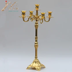 IMUWEN Hot Sale Silver/Gold Candle Holders Metal Centerpiece Candelabra Wedding Candle Holder Party Events use X-mas Candlestick