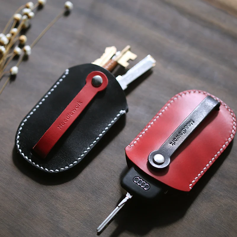 Genuine Leather Personalized Gift Handmade Vintage Car Key Case Holder Bag Wallets  Free Engraving  Key chain Pouch Purse001