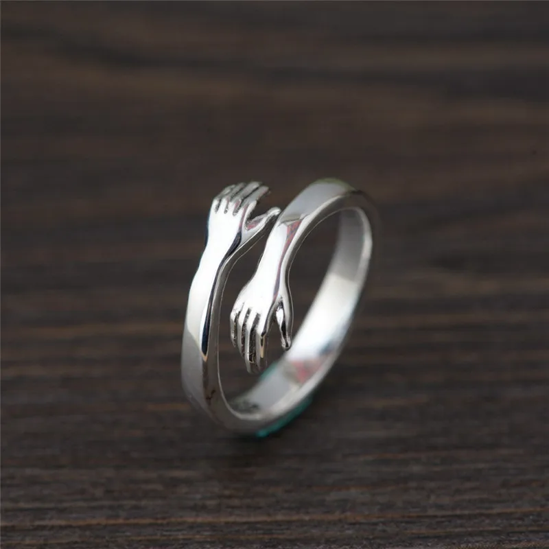 Tigrade Solide 925 Sterling Silber Arm Umarmung Offene Ringe für Frauen Männer Geschenk Sterling Silber Ring Resizable Einfache Mode Schmuck – Detail 6