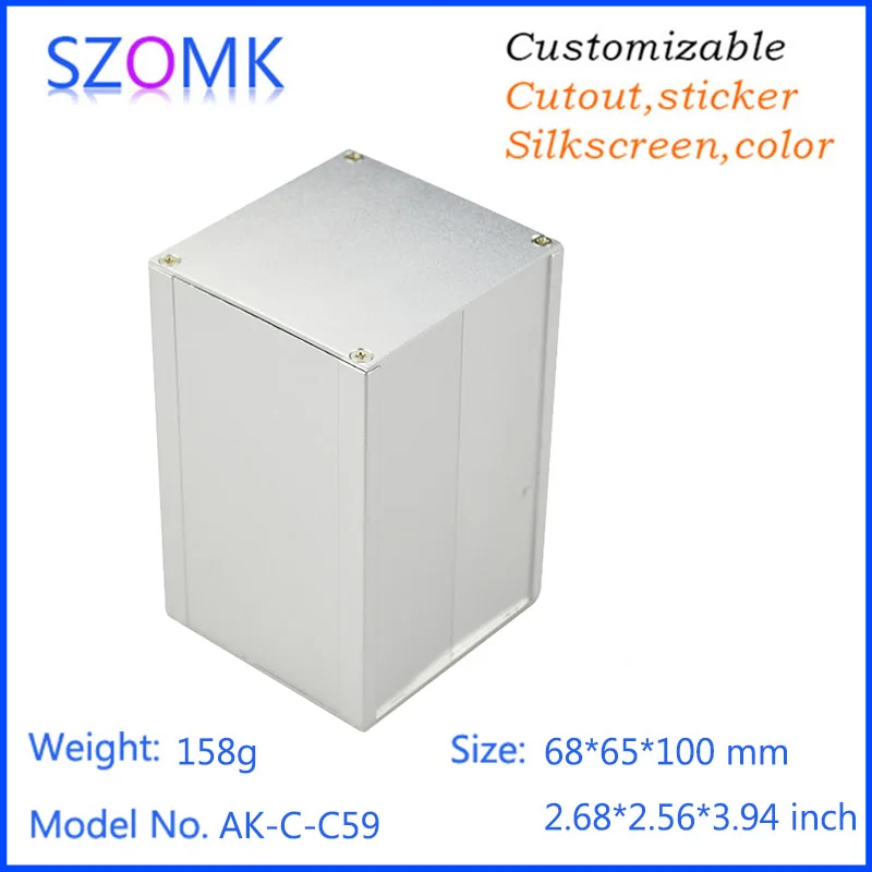 SZOMK Power distribution box DIY PCB aluminum project box case 68*65*100 mm for equipment