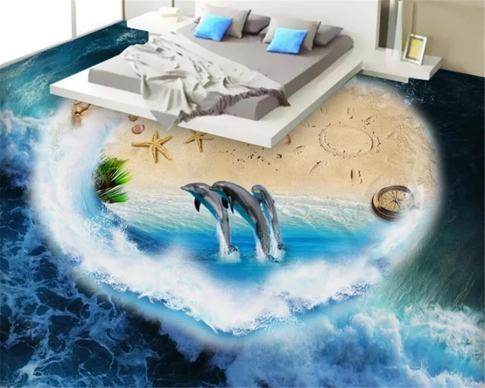 beibehang wall papers home decor Super fashion seductive personality decorative stereo waterproof pvc wallpaper marine 3D floor