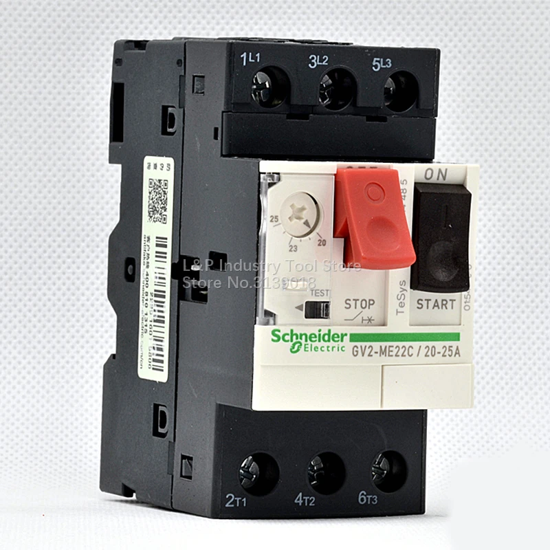 Original schneider power GV2-ME22C disjuntor de proteção do motor gv2me22c 20-25a botão 3p atualização magnética térmica preto