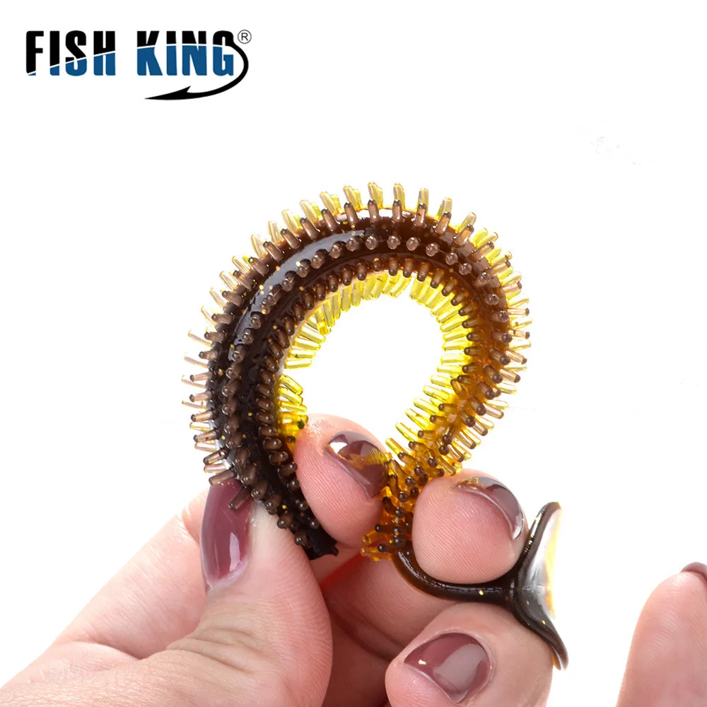 FISH KING-9/12cm 실리콘 미끼 냄새 나는 부드러운 낚시 미끼 4-5 개, 지그 웜 청어 인공 낚시 미끼베이스 워블러