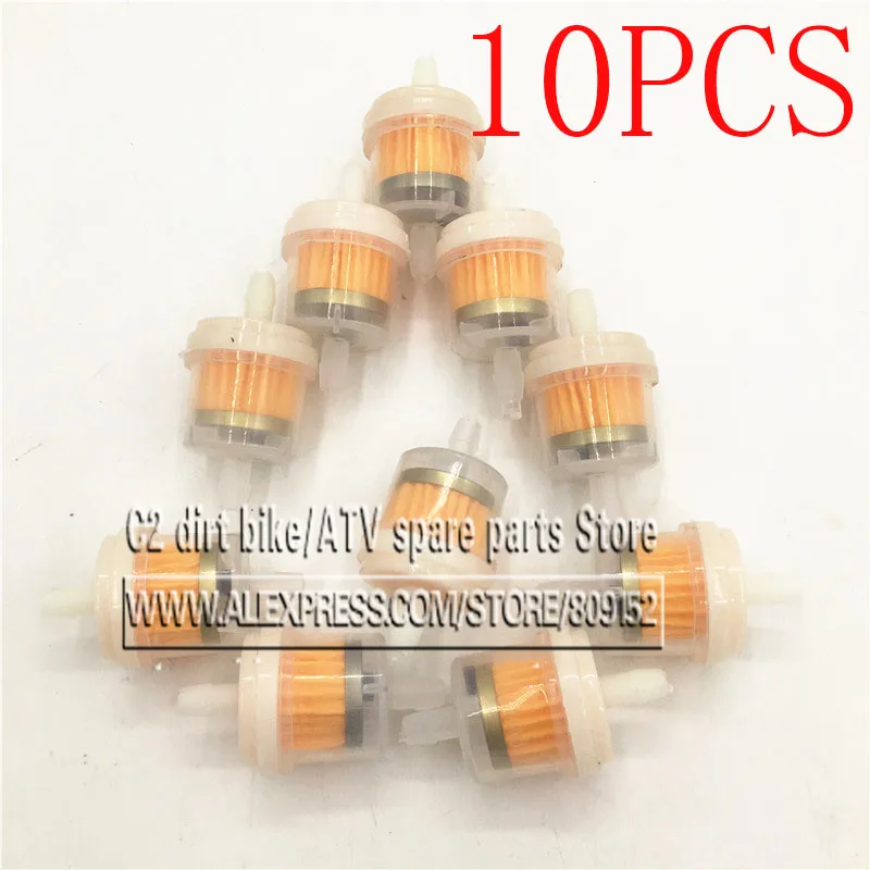 10PCS/lot Car Dirt Pocket Bike Oil Filter Petrol Gas Gasoline Liquid Fuel Filter For Scooter Motorcycle Motorbike Motor