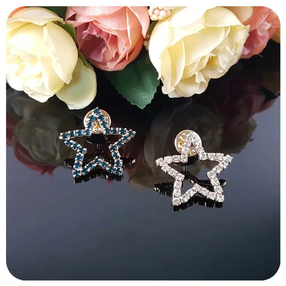 Blingbling Rhinestone Brooches Jewelry Little Tinkle Stars Pins 2Colors Available