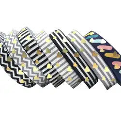 Chevron Stripe Love nadruk w kształcie serca krotnie nad elastyczną wstążką FOE Diy szycie kokardek przyjęcie noworoczne opakowanie na prezent 10 jardów 16mm