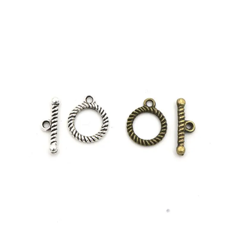 10 Sets Gold-Platte Silber Farbe Herz Blume Verschluss Armband Toggle Verschluss Für Schmuck Machen Diy Zubehör Großhandel Groß – Detail 17