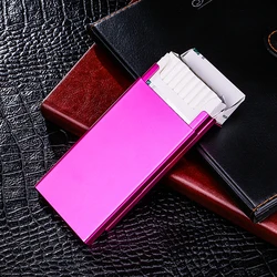 Fashion Ultra Thin Pipes Creative Personality Cigaret Case Slim Metal Slider Cigarette Box Aluminum Box Cigarette Holder