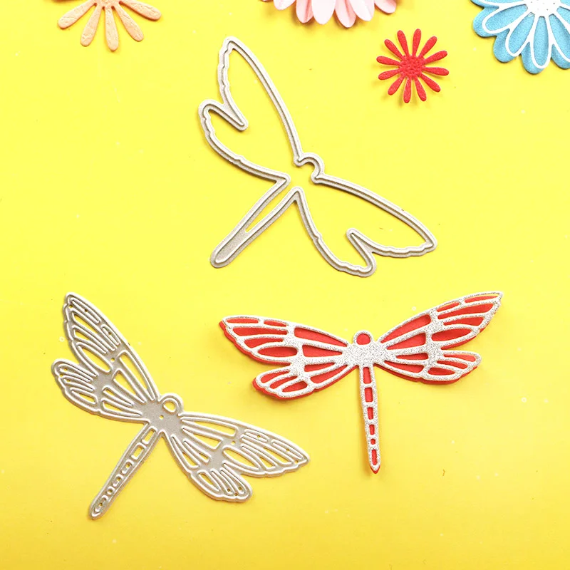 DUOFEN METAL CUTTING DIES 010010SS 2pcs Small dragonflies embossing stencil DIY Scrapbook Paper Album paper crafts
