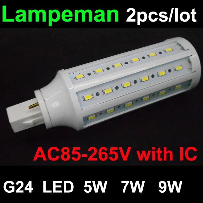 led light g24 led g24d3 g24d-1 led g24d-2 led bulb Lamp 5W 6W 7W 9W 10W SMD5730 g24d-3 led downlight AC85-265V 110V 220V ce rohs