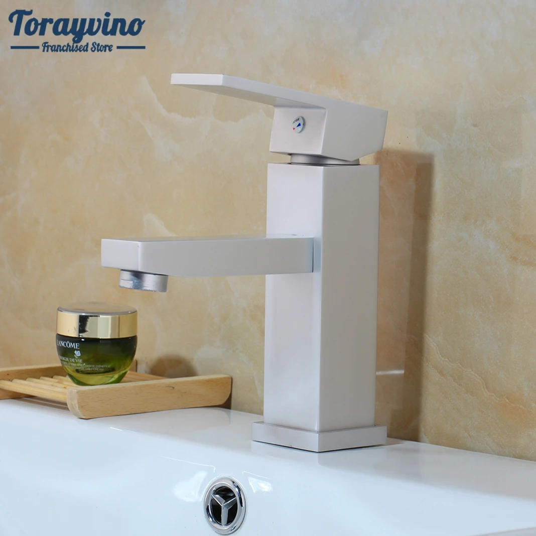 

Torayvino RU Bathroom Contemporary Chrome Finish Basin Sink Deck Mounted Brass Body Single Hole Bathroom Single Handle Faucet