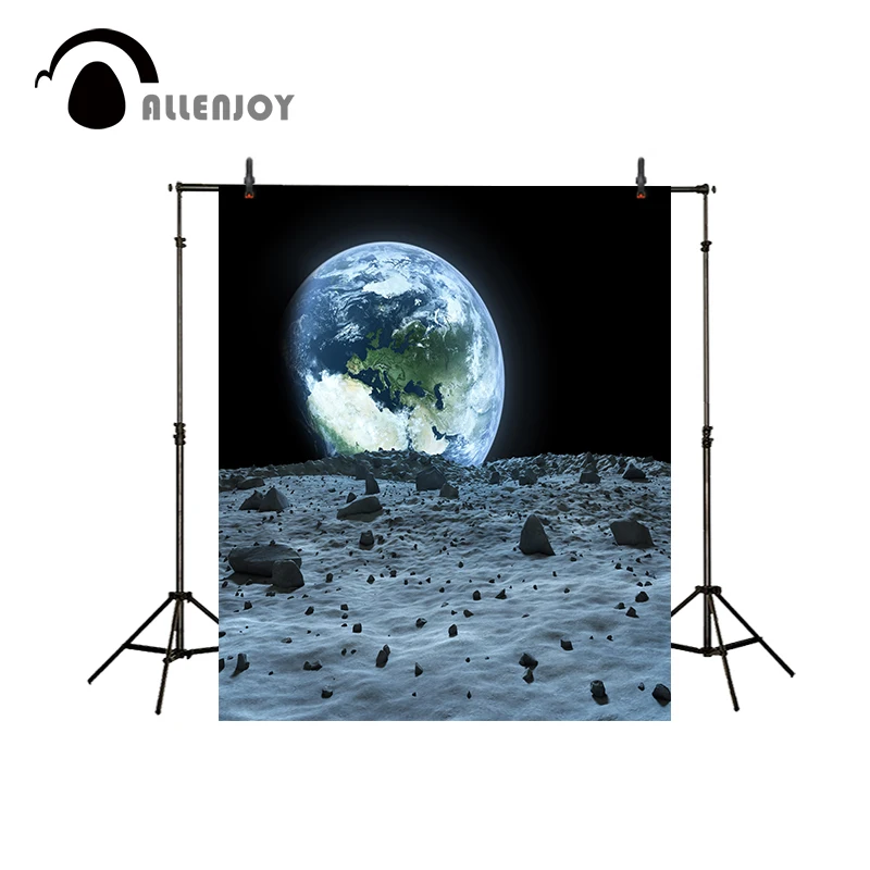 Allenjoy photo background Moon Earth Planet outer space background for photo photocall photo backdrop for a photo shoot