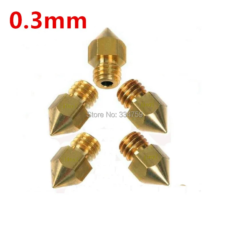 

Free shipping 0.3mm 3d printer parts nozzle brass nozzle for MK8 MK7 Head For 1.75MM Makerbot