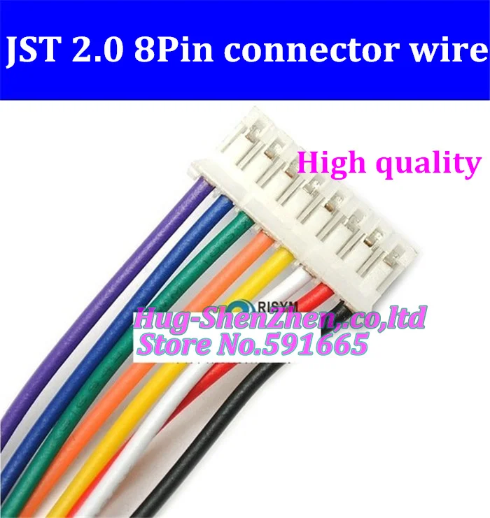 

Free shipping 50pcs/lot 8P JST 2.0mm PH2.0 PH 2.0 8pin PH-8p connector with cable 100mm wire 24AWG