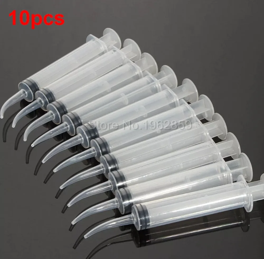 

10 pcs Dental Irrigation Syringe With Curved Tip 12CC for Dentist Use Impression Disposable Materials Products