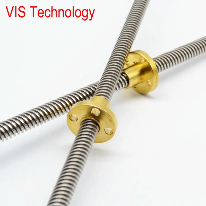 

3D T8 lead Screw OD 8mm Pitch 2mm Lead 8mm Multi Sizes Threaded Rods with Brass Nut for Z Axis