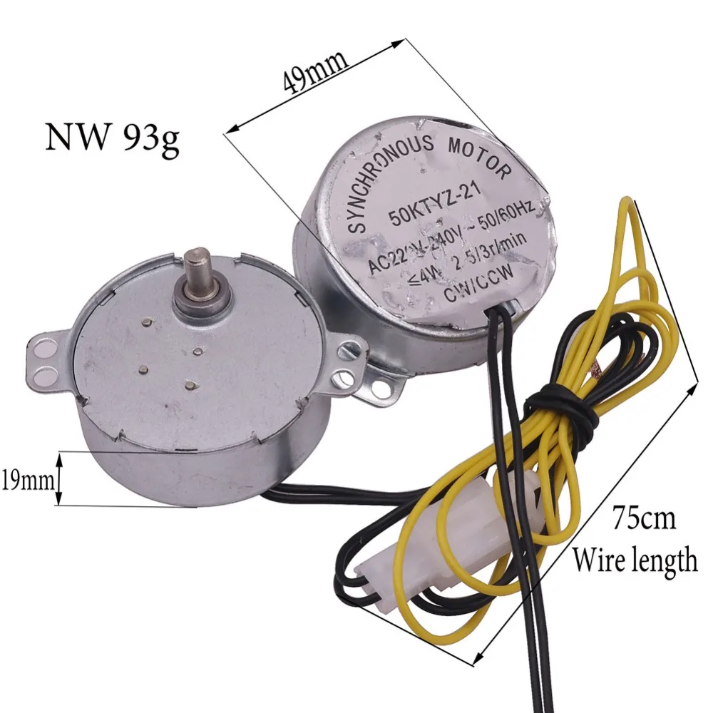 1 Pcs AC 220V Mini incubator motor Incubator Accessories Synchronous Motor 50ktyz-21 AC220v 4w 2.5r / Min For Hatching Machine