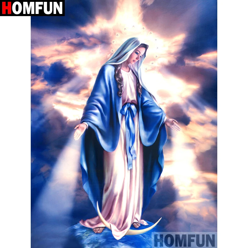 

HOMFUN Full Square/Round Drill 5D DIY Diamond Painting "Religious woman" Embroidery Cross Stitch 3D Home Decor Gift A11031