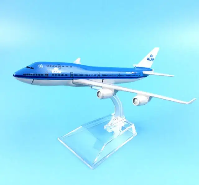 plane model Boeing747  KLM Royal Dutch Airlines aircraft B747 Metal simulation airplane model for kids toys Christmas gift