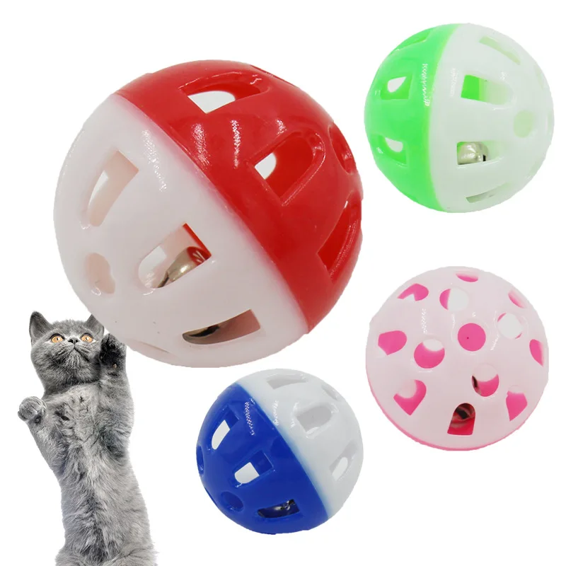 Toys For Cats Ball Bell Ring Plastic Cat Toy Playing Chew Rattle Scratch Plastic Ball Cat Training Toys Pet Cat Supply