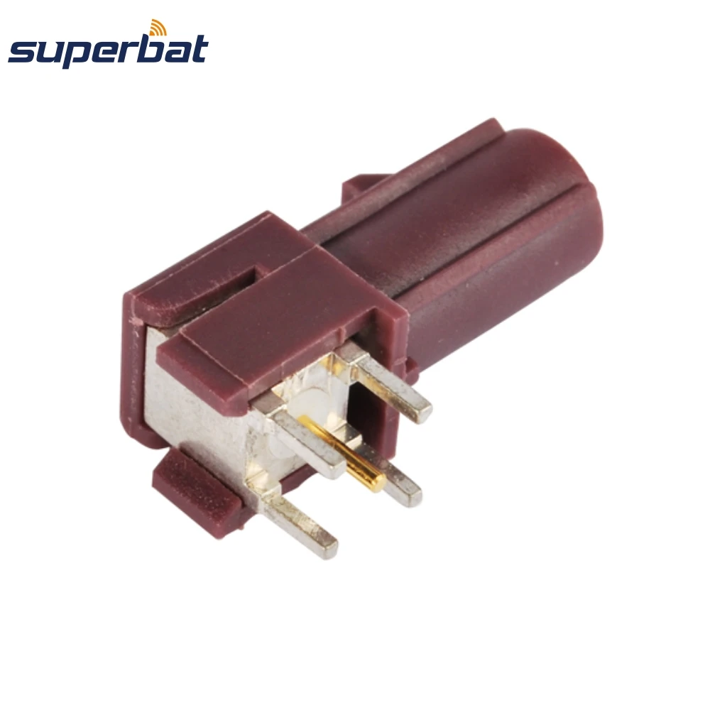 Superbat 10pcs Fakra Violet Male PCB Mount Right Angle RF Coaxial Connector for Violet Car GSM Cellular Phone