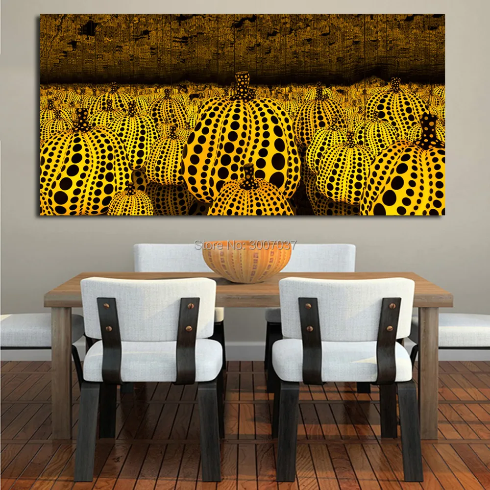 Yayoi Kusama Eternal Love I have for the Pumpkins 100% Hand Painted Oil Painting On Canvas wall Painting for Home Decor No Frame