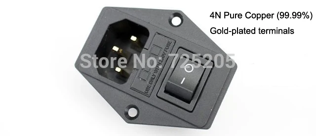 AC Power Socket 10A250V Archarm 4N Pure Copper Gold-plated Terminals With Switch HIFI Audio DIY