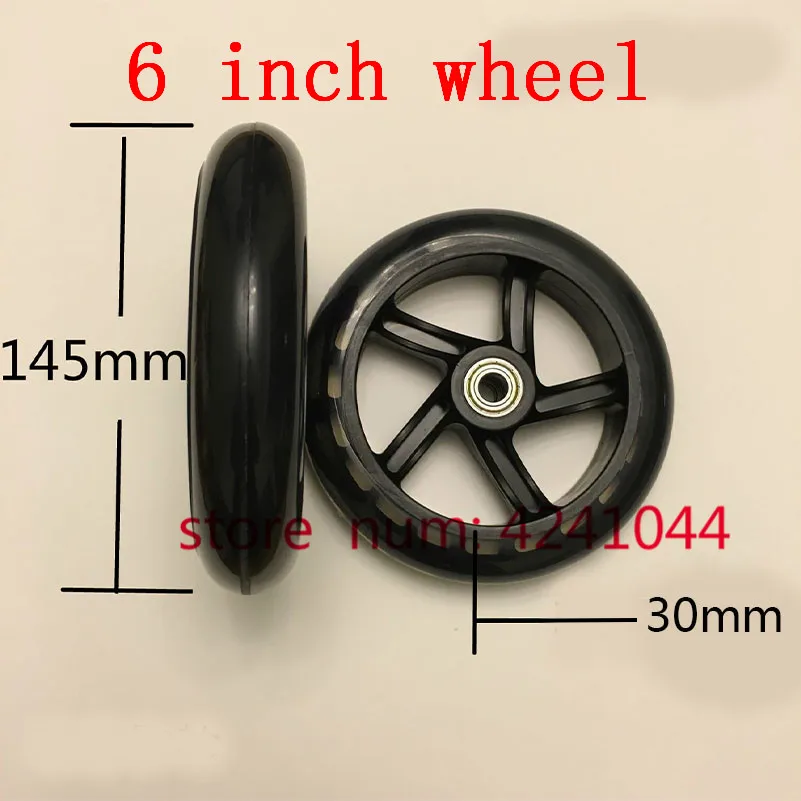 6 inch wheels 145 mm polyurethane silent skateboard  for small pull car luggage cart shopping  6'' caster