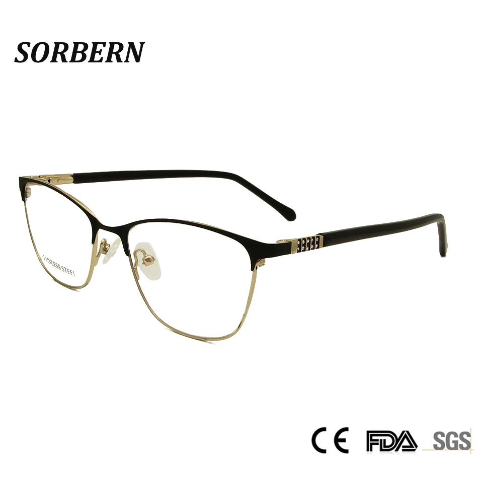 

SORBERN Fashionable Spectacle Frames Full Rim Optical Frame Glasses For Woman Rhinestone Eyeglasses Frame Lunettes De Vue Femme