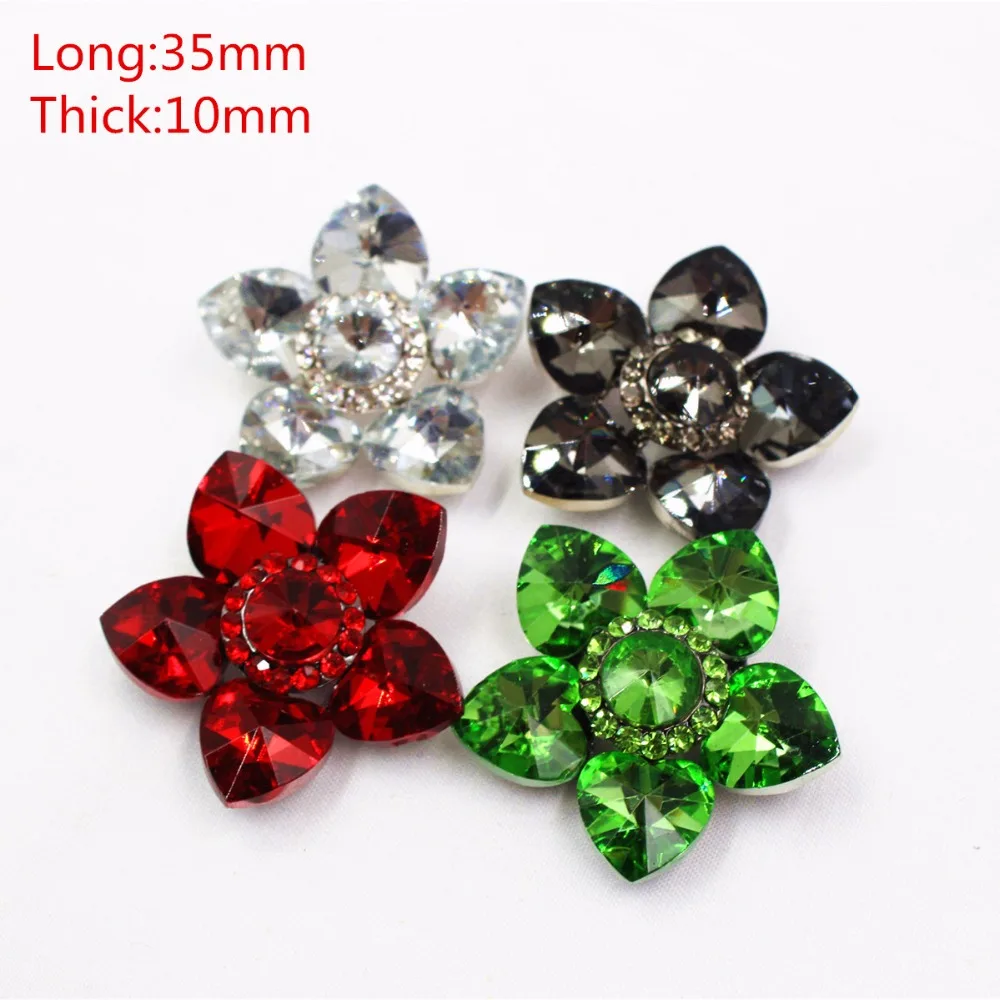 1pcs/Lot,Diameter 35mm 4 color diamond inlaid gold Flowers Metal buttons Jewelry garment accessories DIY materials 165191F1