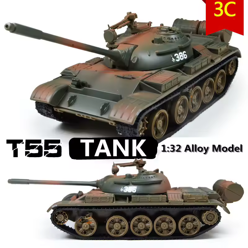 Модель военного танка, модель танка Т-55 из сплава в масштабе 1:43, металлические танки, литые модели автомобилей, хороший подарок, модель танка цвета пустыни.
