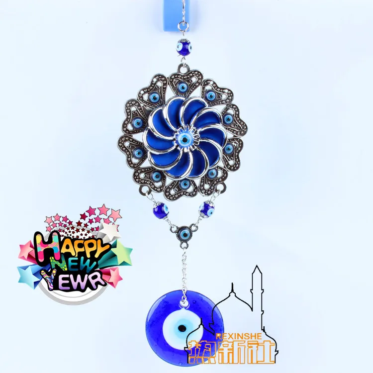 

Turkey blue diamond ornaments Muslim eyes safe evil town house metal wall ornaments Jushi Pendant