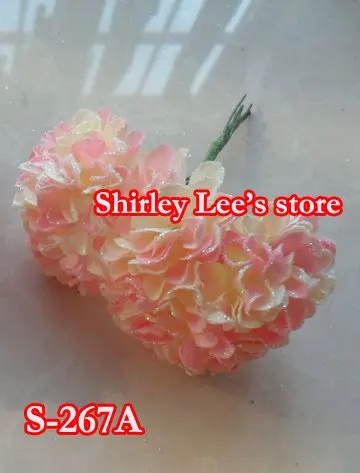 

Wholesale--144 bunches=864 Glitter paper flowers--mini glittered paper carnation,FREE SHIPPING BY EMS