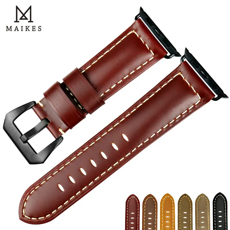 Top Quality Genuine Leather Watch Band For Apple Watch Series 7 6 SE 5 4 3 45mm 44mm 40mm 42mm 41mm iWatch Watchbands