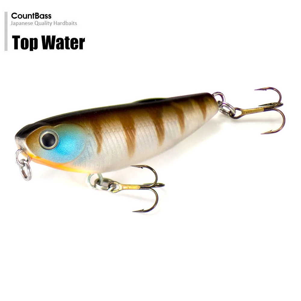 Countbass-Oberflächenstift 52 mm 2 Zoll 5,5 g 3/16 oz. mit VMC-Haken Topwater Fishing Lure Stick Bait Bass Hard Baits – Detail 3