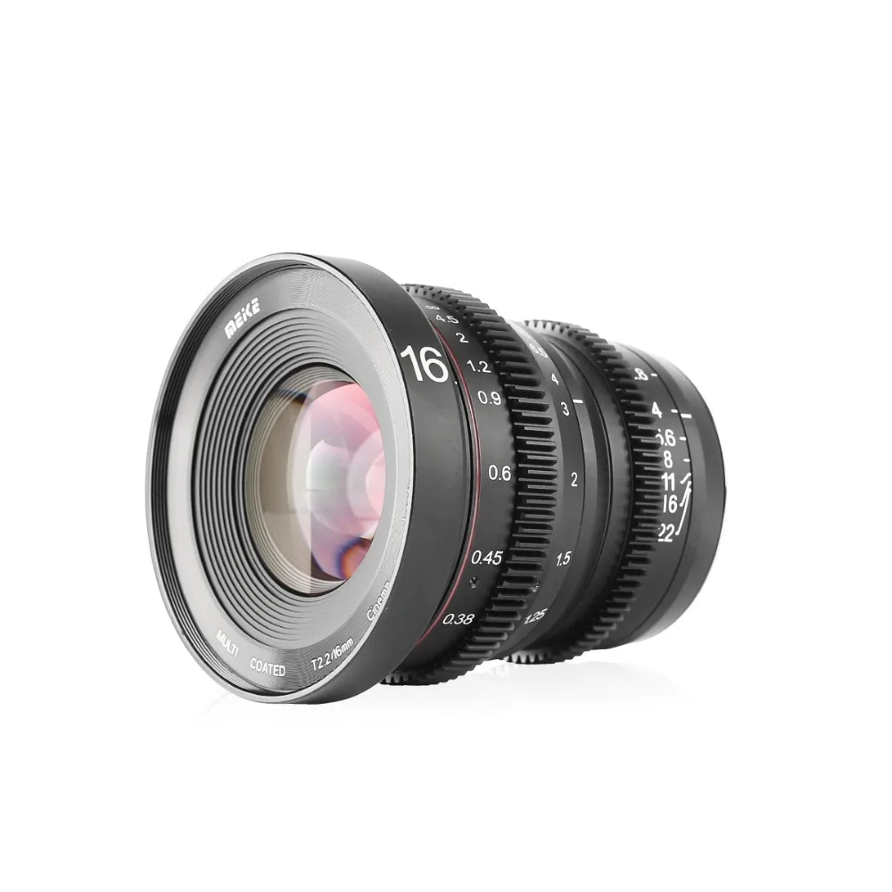 Meike 16mm T2.2 Manual Focus Aspherical Portrait Cine Lens for Micro Four Thirds (MFT, M4/3) Mount Olympus Panasonic