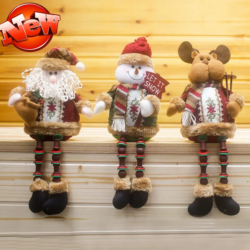 

6 pcs/lot Christmas Snowman Deer Santa Claus,Christmas Decorations for Home Window,Elf On the Shelf Christmas Gift Plush Toys