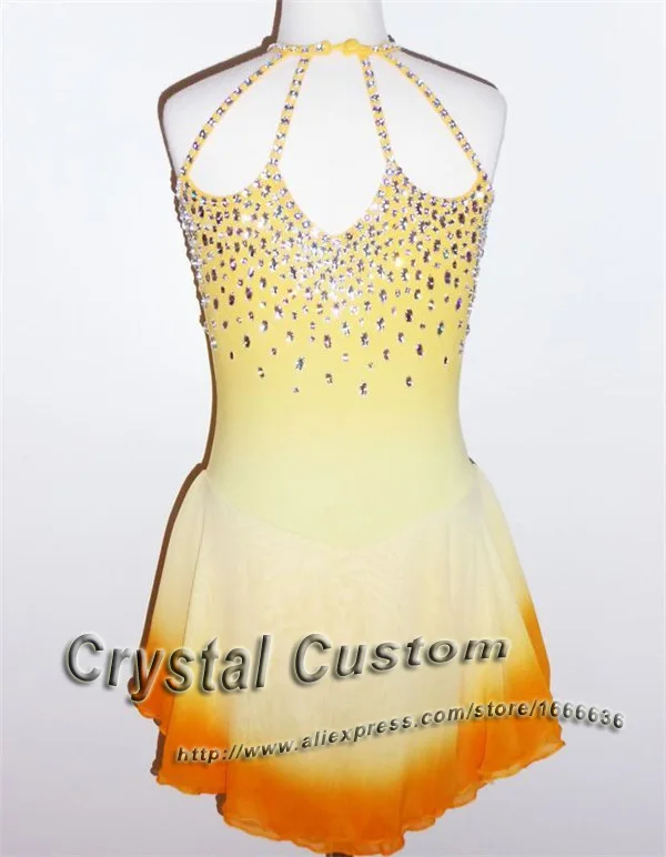 Hot Sales Ice Skating Dresses Adult  Spandex Beautiful New Brand Vogue Figure Skating Competition Dress DR2502