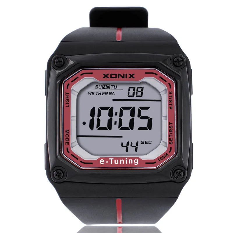 XONIX Mens Sports Digital Watch Self Calibrating Led Light Waterproof 100m Multifunctional Auto Internet Time Outdoor Wristwatch