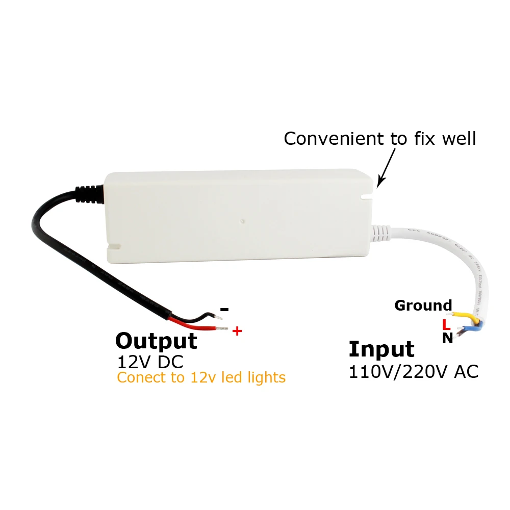 Pilote d\'alimentation LED 12 V 18W 100W 28W 48W 72W, adaptateur 12 V AC 110V 220V à 12 V DC, éclairage pour bande CCTV