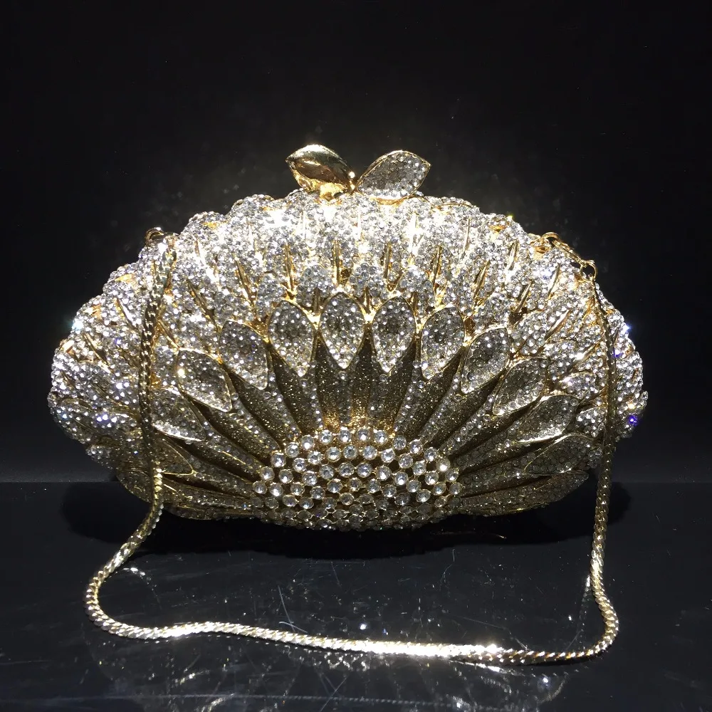 

DAIWEI Luxury evening bag Crystal women party purse bags Ladies wedding bridal formal clutch bags banquet bag Day Clutches BL089