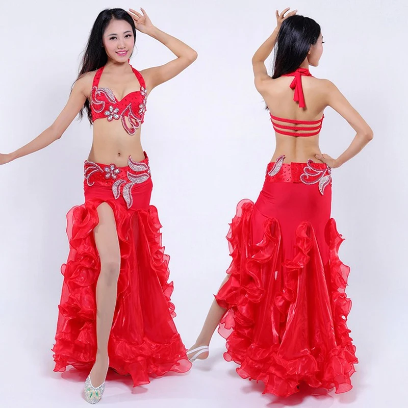 New desigh Top-Grade Egyptian Belly Dance Outfit Set Sexy Egypt Belly Dance Costumes Professional dancing Clothes Dress 8 colors